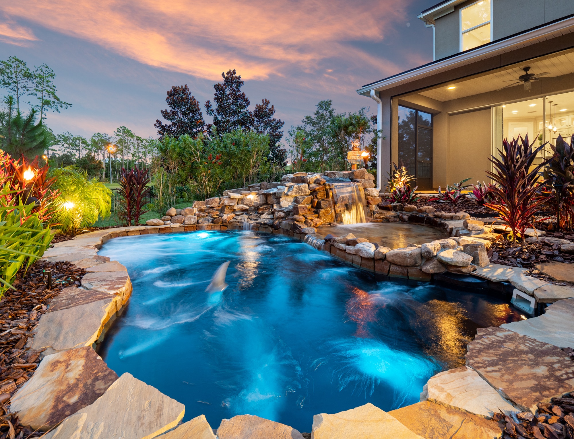 inground hot tub fiberglass pools Immerspa backyard pool
