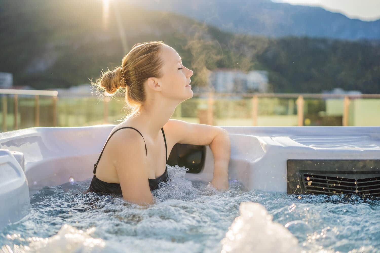 in hot tub relaxing - hot tub health benefits
